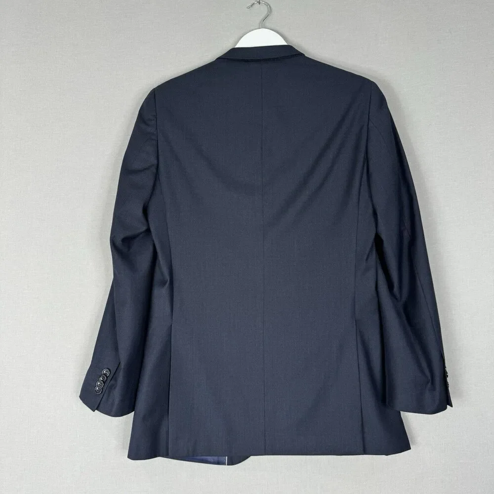 Tazio Italy Mens Suit Jacket 38L Blue Wool Ultra Slim Fit Blazer Formal Evening‎